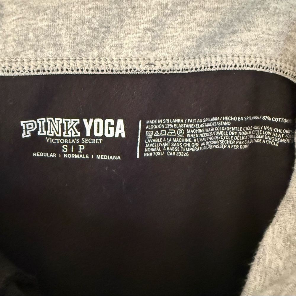 VS PINK Y2K bling foldover flare yoga leggings black grey sequin waistband Small - Picture 7 of 14